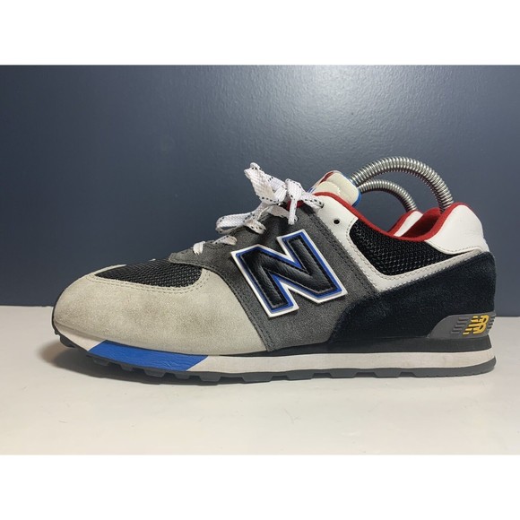 New Balance 574 Black Gray Red And Blue Shoe Size 7 M - Picture 4 of 9